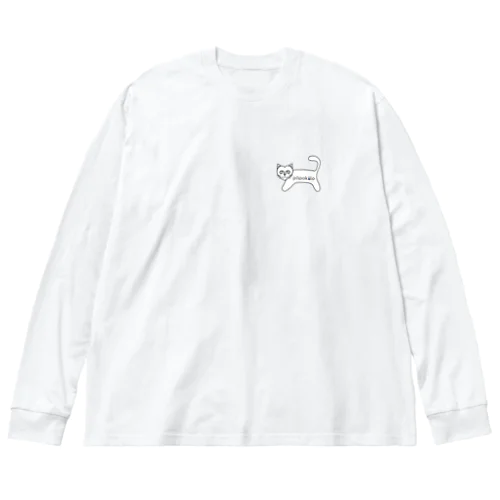 popokilio ハートキャット ビッグシルエットロングスリーブTシャツ