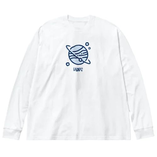 ほっといて (青) ビッグシルエットロングスリーブTシャツ