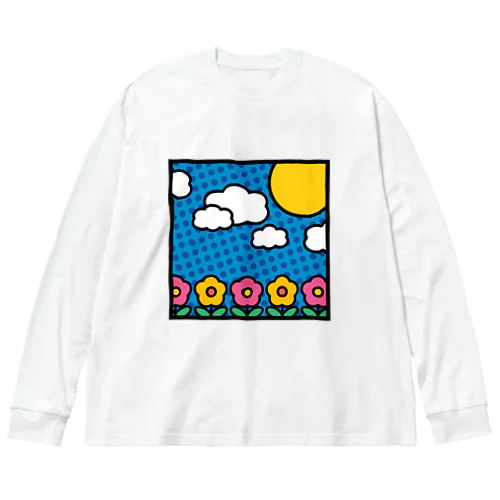 漫画風背景 ビッグシルエットロングスリーブTシャツ