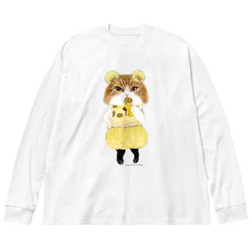 クレープ食べるにゃ Big Long Sleeve T-Shirt