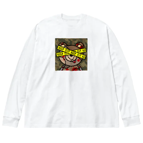 病みクマくん迷彩柄 Big Long Sleeve T-Shirt