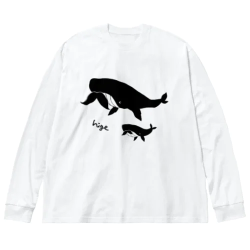 ひげくじら Big Long Sleeve T-Shirt