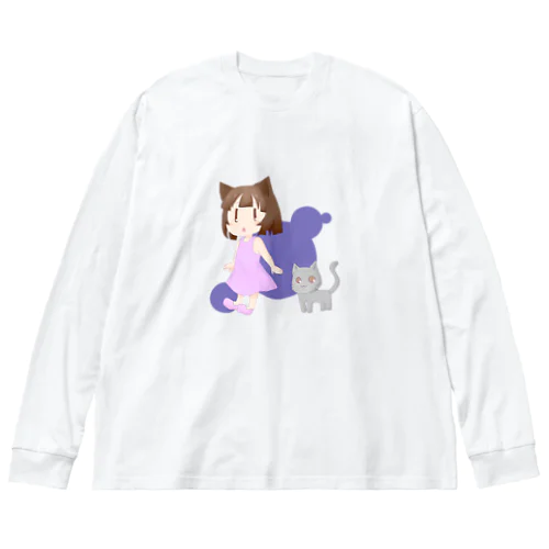 ねこみみちゃん ビッグシルエットロングスリーブTシャツ