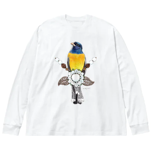 長そでビッグT　Adele trogon (キヌバネドリ） 루즈핏 롱 슬리브 티셔츠
