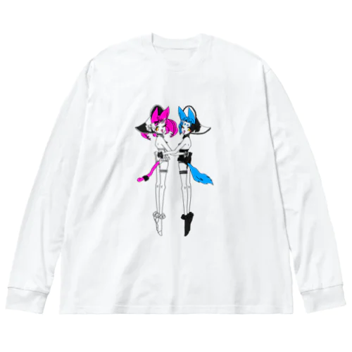 ツインにゃんこビックT Big Long Sleeve T-Shirt