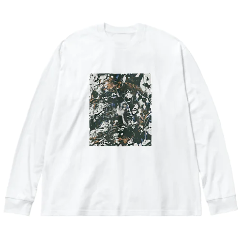 paint_02_natural ビッグシルエットロングスリーブTシャツ