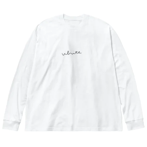 _white_ ビッグシルエットロングスリーブTシャツ