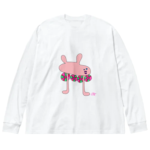 うさぎくるま。透明 ビッグシルエットロングスリーブTシャツ