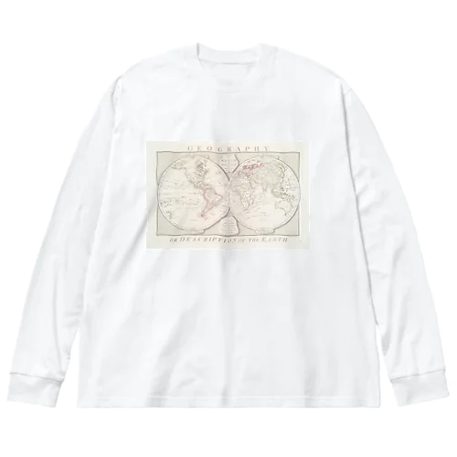 世界地図 ビッグシルエットロングスリーブTシャツ