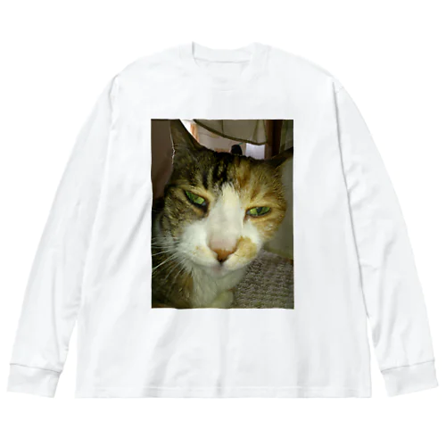 寝ぼけ猫 ビッグシルエットロングスリーブTシャツ