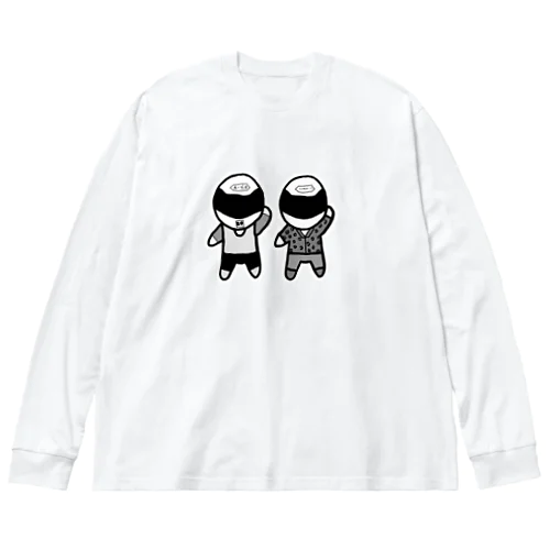 えいりお日記オリジナル(モノクロ) ビッグシルエットロングスリーブTシャツ