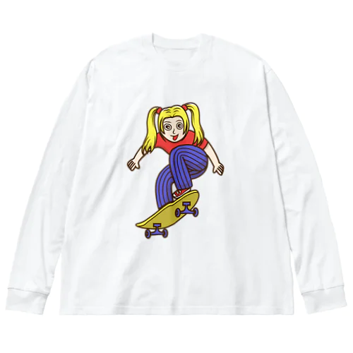 スケボー少女 ビッグシルエットロングスリーブTシャツ