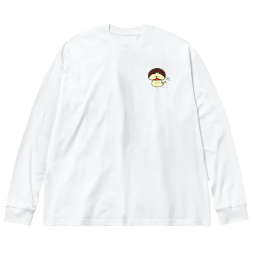 ヤキイモ食べすぎ　×   しい太 ビッグシルエットロングスリーブTシャツ