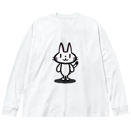 ゆるねこシンプル ビッグシルエットロングスリーブTシャツ