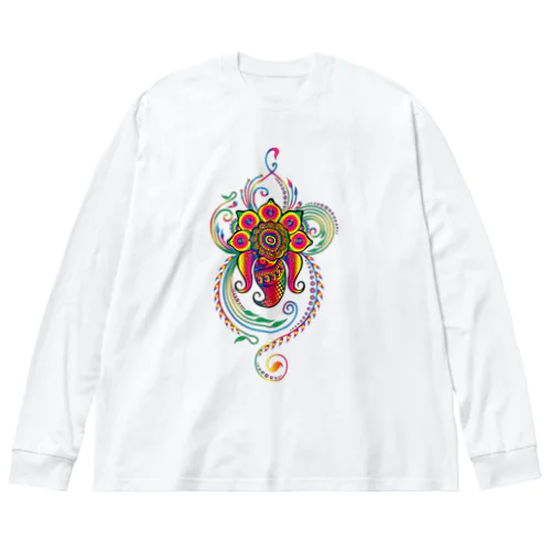 花 ビッグシルエットロングスリーブTシャツ