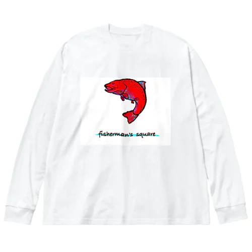 fisherman's square『Red trout』 Big Long Sleeve T-Shirt