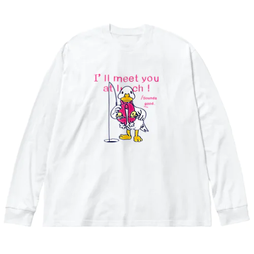 CT76あひるのおひるさんのサカナ釣り Big Long Sleeve T-Shirt