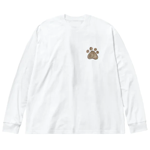 どうぶつ(ネコ科)の足あと@Reezoo Big Long Sleeve T-Shirt