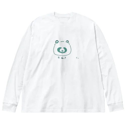 緑たぬき ビッグシルエットロングスリーブTシャツ