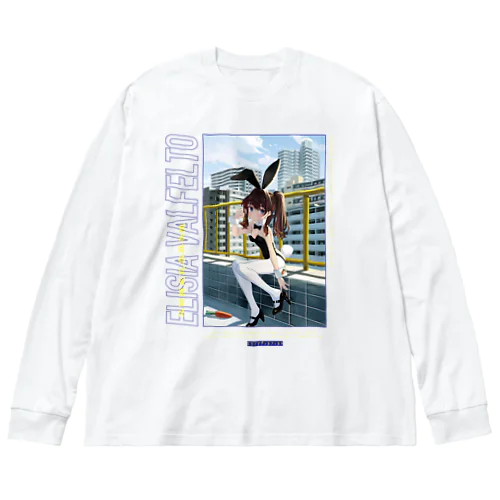 Bunny's in the sky ビッグシルエットロングスリーブTシャツ