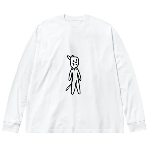 猫 ビッグシルエットロングスリーブTシャツ