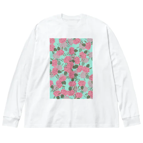 薔薇青磁 ビッグシルエットロングスリーブTシャツ