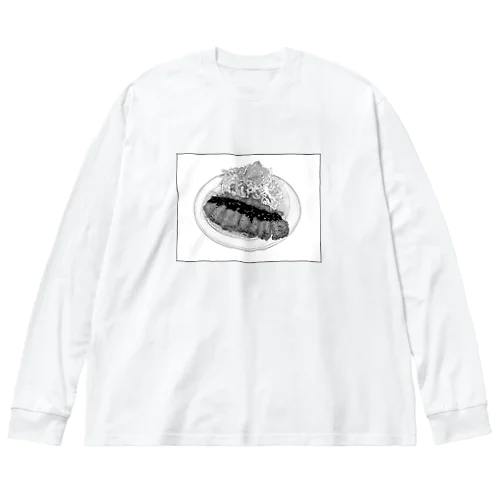 漫画背景風豚カツ Big Long Sleeve T-Shirt