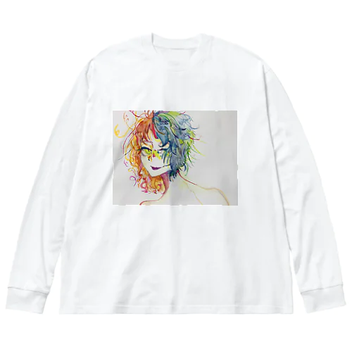 散切りくるくるパー子くん Big Long Sleeve T-Shirt