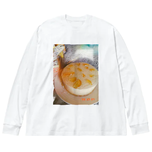 柚子 蜂蜜 ケーキ  ビッグシルエットロングスリーブTシャツ