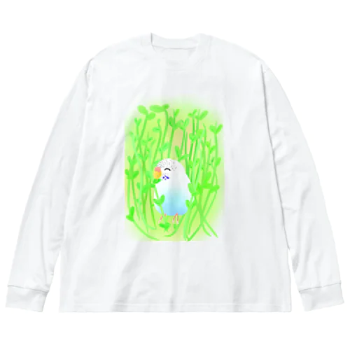 豆苗まみれのセキセイちゃん Big Long Sleeve T-Shirt