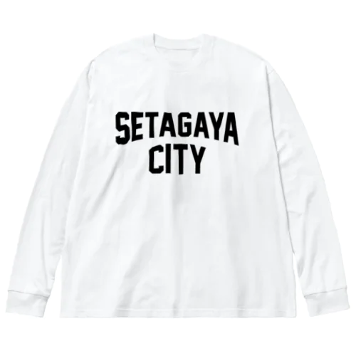 世田谷区 SETAGAYA CITY ロゴブラック ビッグシルエットロングスリーブTシャツ