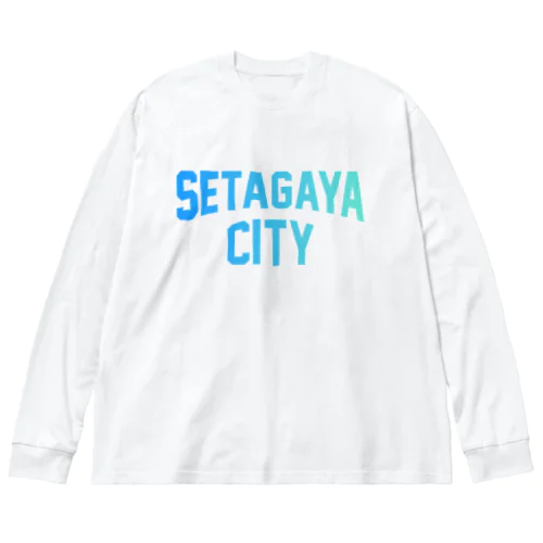 世田谷区 SETAGAYA CITY ロゴブルー Big Long Sleeve T-Shirt