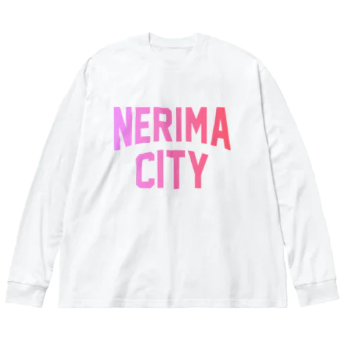 練馬区 NERIMA CITY ロゴピンク ビッグシルエットロングスリーブTシャツ