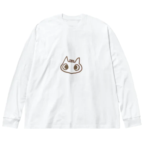 にゃんだべえ_寄り目 ビッグシルエットロングスリーブTシャツ