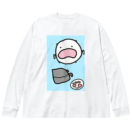 ノンフライヤーでとり天を作るも「天」部分が全て剥がれたねこです Big Long Sleeve T-Shirt