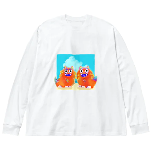 [沖縄土産]シーサーと空と海 Big Long Sleeve T-Shirt