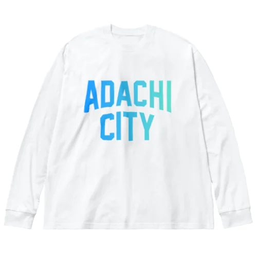 足立区 ADACHI CITY ロゴブルー ビッグシルエットロングスリーブTシャツ