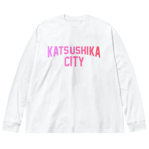 葛飾区 KATSUSHIKA CITY ロゴピンク Big Long Sleeve T-Shirt