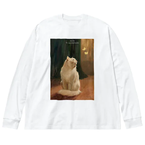 アルトゥール・ヘイヤー　Weiße Katze Und Zwei Zitronenfalter Big Long Sleeve T-Shirt