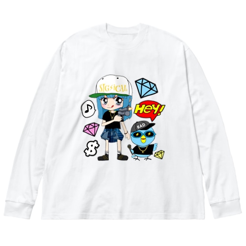 ギャングスタ小鳥遊エリ＆唯我HIPHOP丸シリーズ Big Long Sleeve T-Shirt