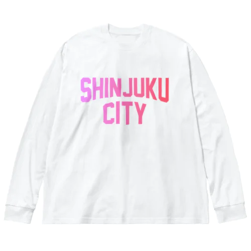 新宿区 SHINJUKU CITY ロゴピンク Big Long Sleeve T-Shirt
