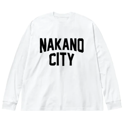 中野区 NAKANO CITY ロゴブラック Big Long Sleeve T-Shirt