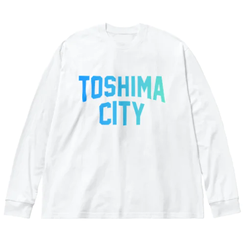 豊島区 TOSHIMA CITY ロゴブルー ビッグシルエットロングスリーブTシャツ