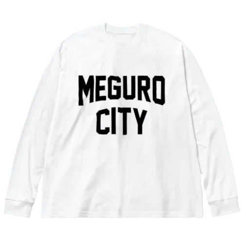 目黒区 MEGURO CITY ロゴブラック ビッグシルエットロングスリーブTシャツ