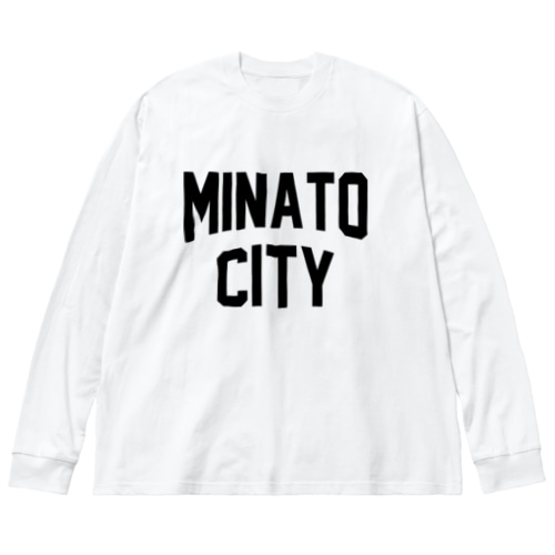 港区 MINATO CITY ロゴブラック Big Long Sleeve T-Shirt