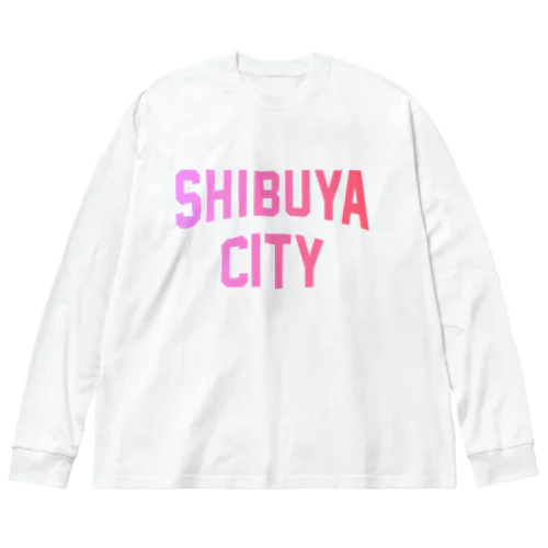 渋谷区 SHIBUYA WARD ロゴピンク ビッグシルエットロングスリーブTシャツ