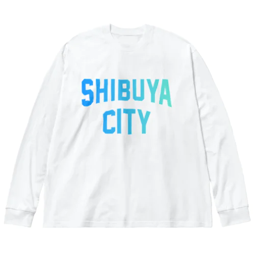 渋谷区 SHIBUYA WARD ロゴブルー ビッグシルエットロングスリーブTシャツ