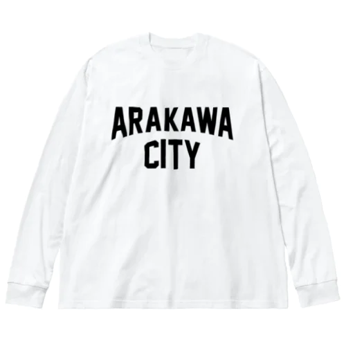 荒川区 ARAKAWA WARD ロゴブラック ビッグシルエットロングスリーブTシャツ