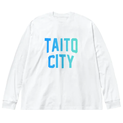 台東区 TAITO WARD ロゴブルー Big Long Sleeve T-Shirt