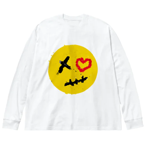 yellow heart ビッグシルエットロングスリーブTシャツ